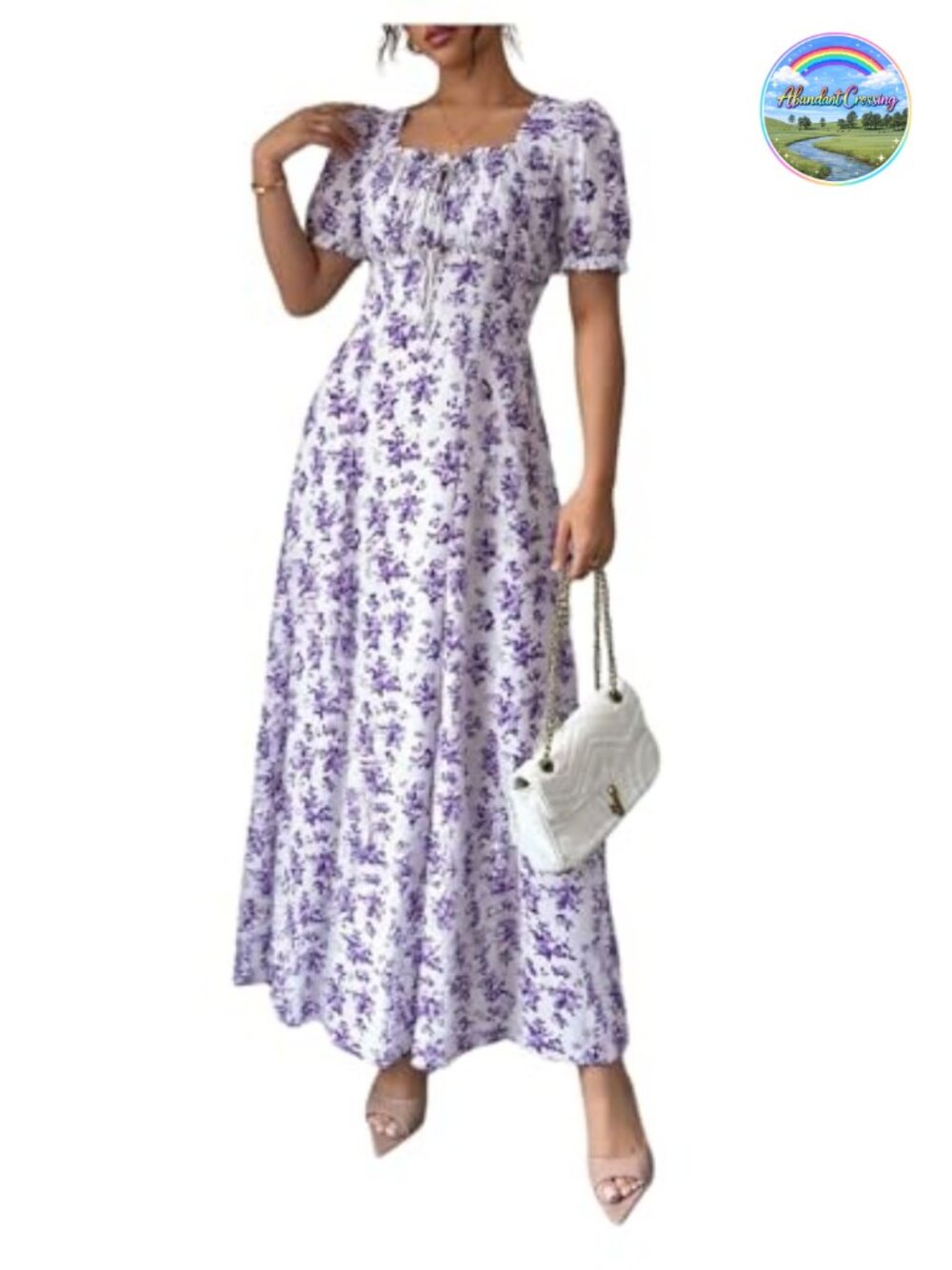 Milkmaid Puff Sleeve Floral Maxi Dress Sweetheart Neck Smocked Summer Boho
